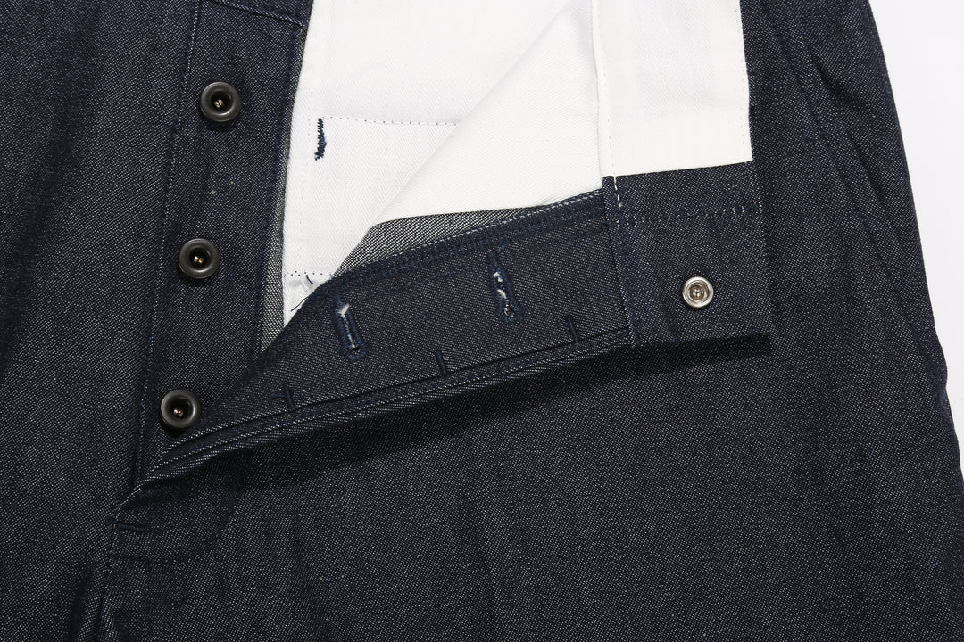 Attractions Wearmasters Lot.344 Heritage Denim Trousers Indigo – Buttonholes Detail