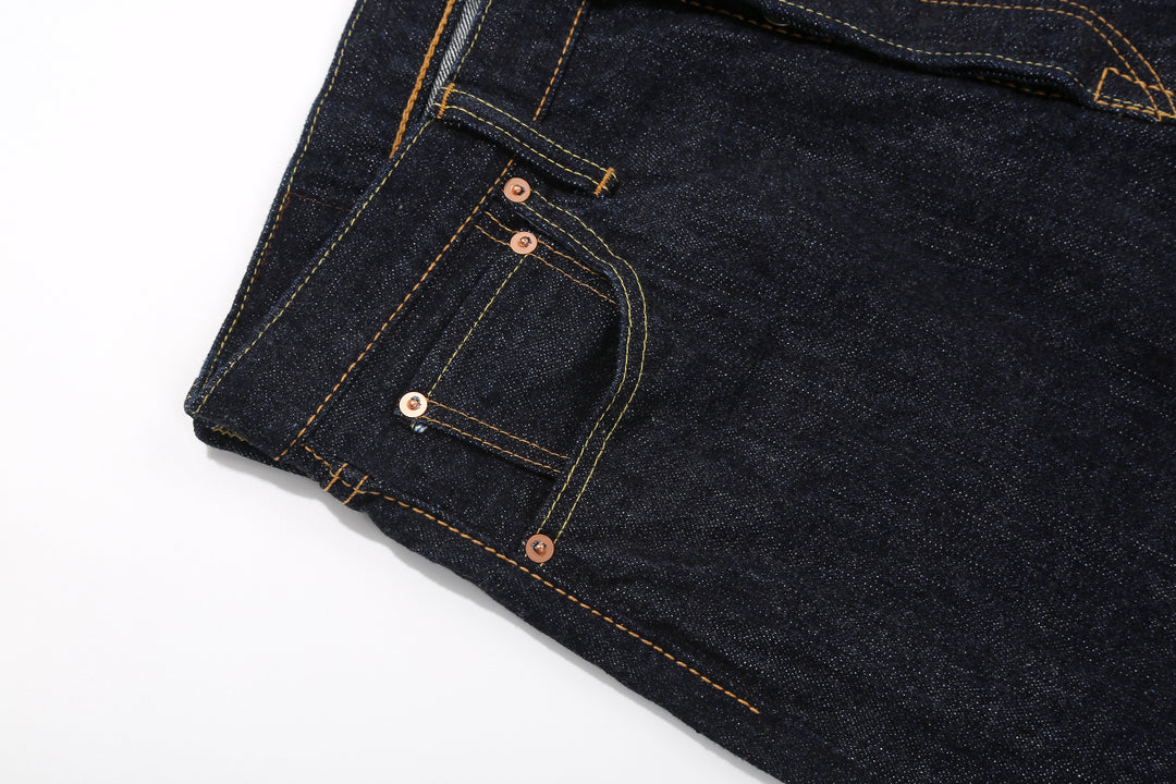 Pure Blue Japan XX-002 14oz Indigo Selvedge Jeans - Coin Pocket and Rivet Detail
