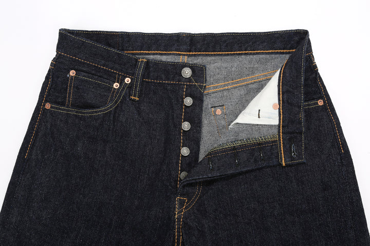 Pure Blue Japan XX-002 14oz Indigo Selvedge Jeans - Button Fly Detail