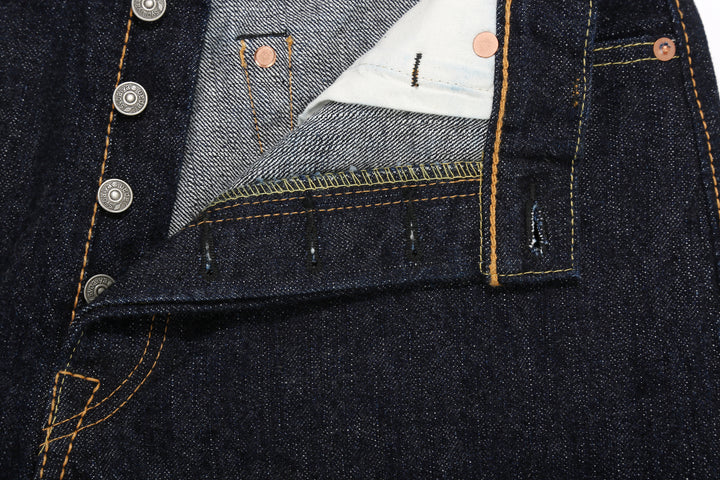 Pure Blue Japan XX-002 14oz Indigo Selvedge Jeans - Buttonhole Detail