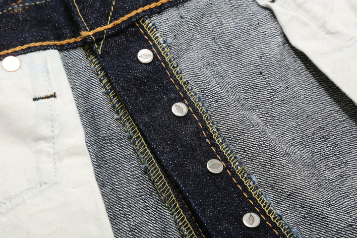 Pure Blue Japan XX-002 14oz Indigo Selvedge Jeans - Interior Button Fly Hardware