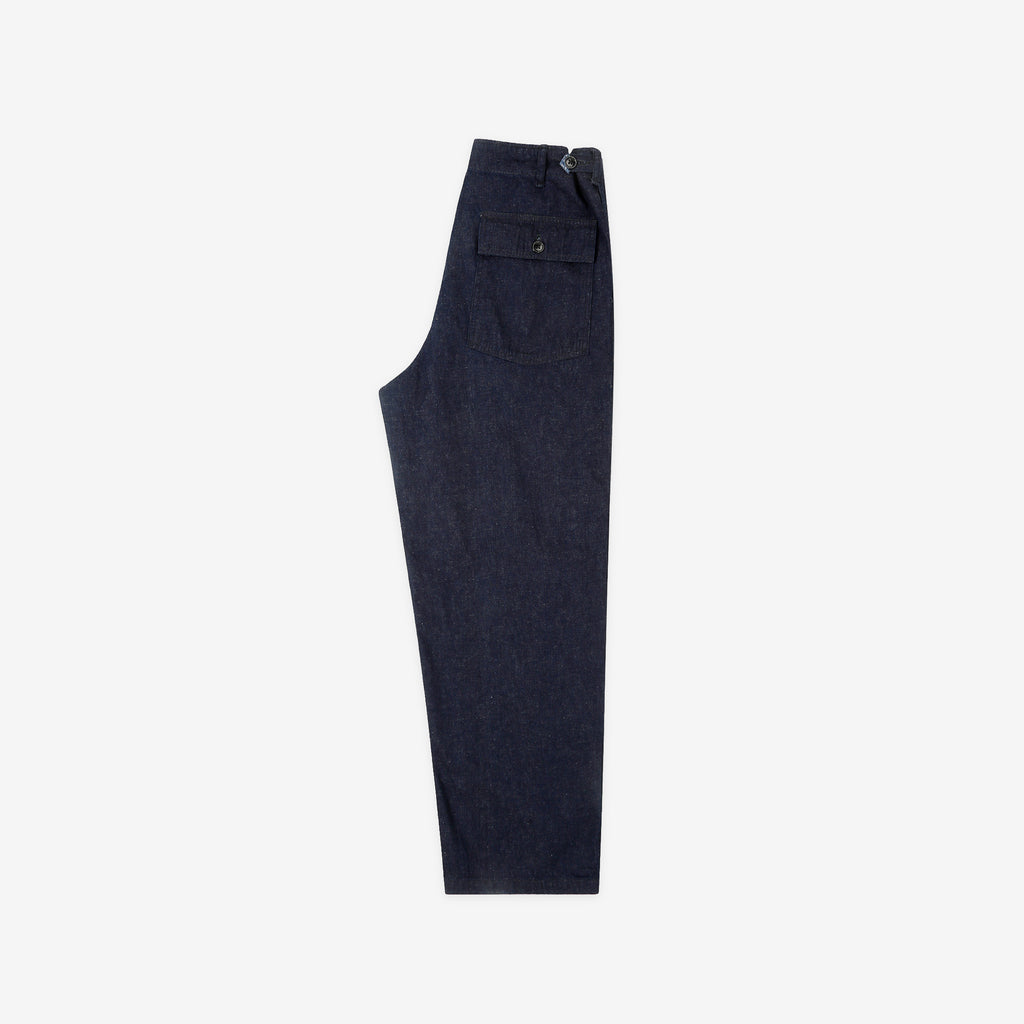 Boncoura Cotton Linen Indigo Denim Baker Pants – Side View