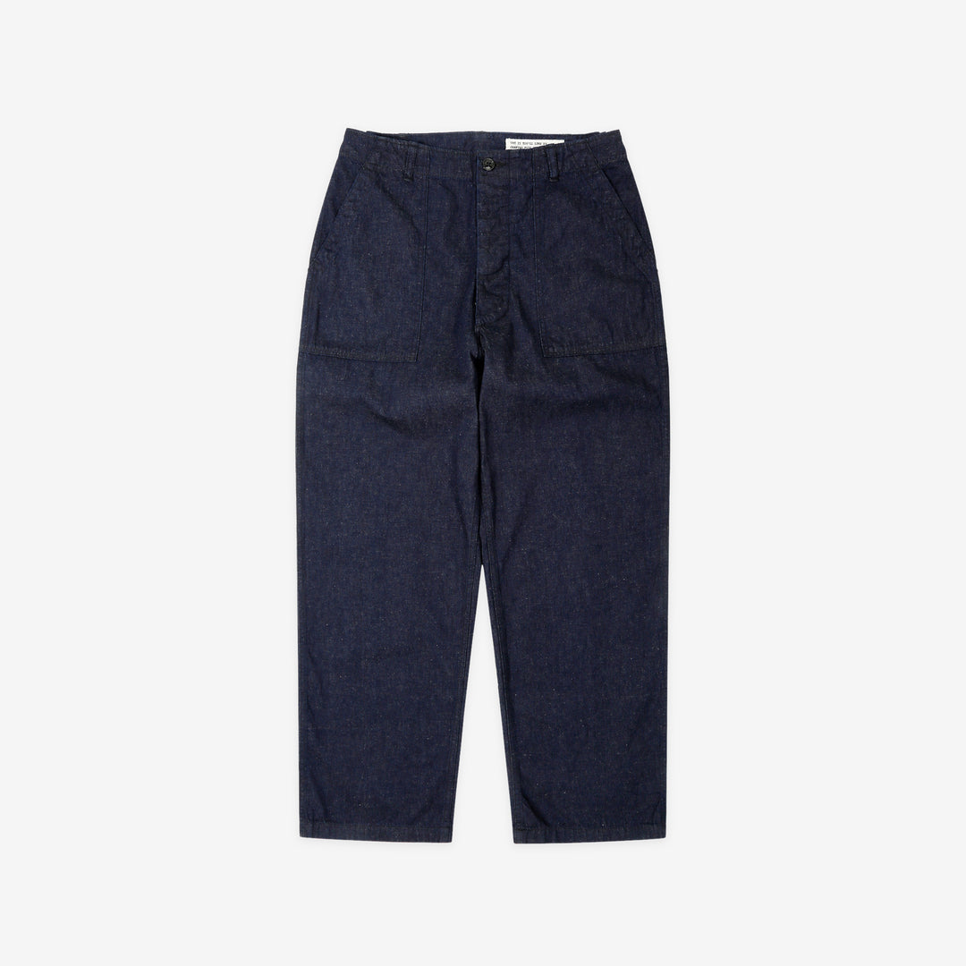 Boncoura Cotton Linen Indigo Denim Baker Pants – Front View