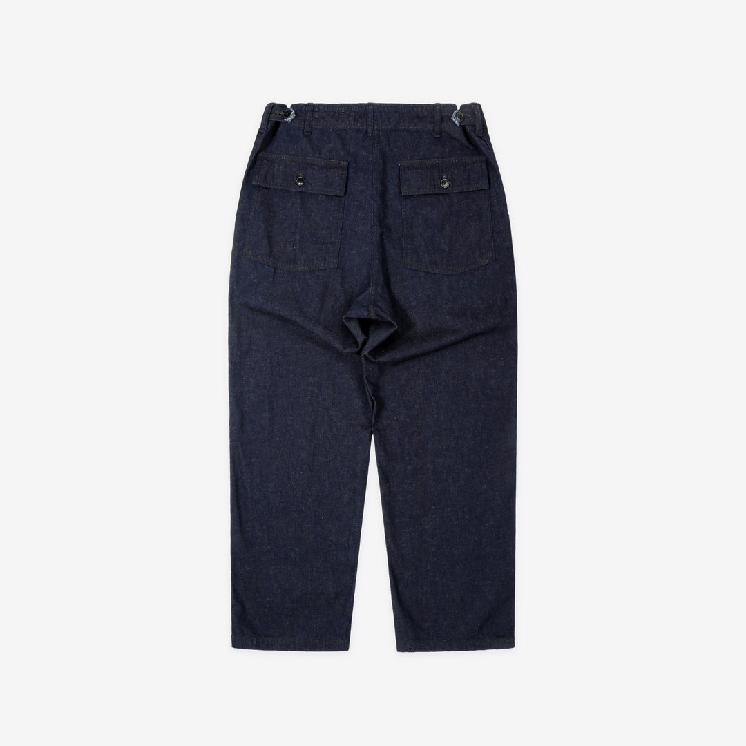 Boncoura Cotton Linen Indigo Denim Baker Pants – Back View