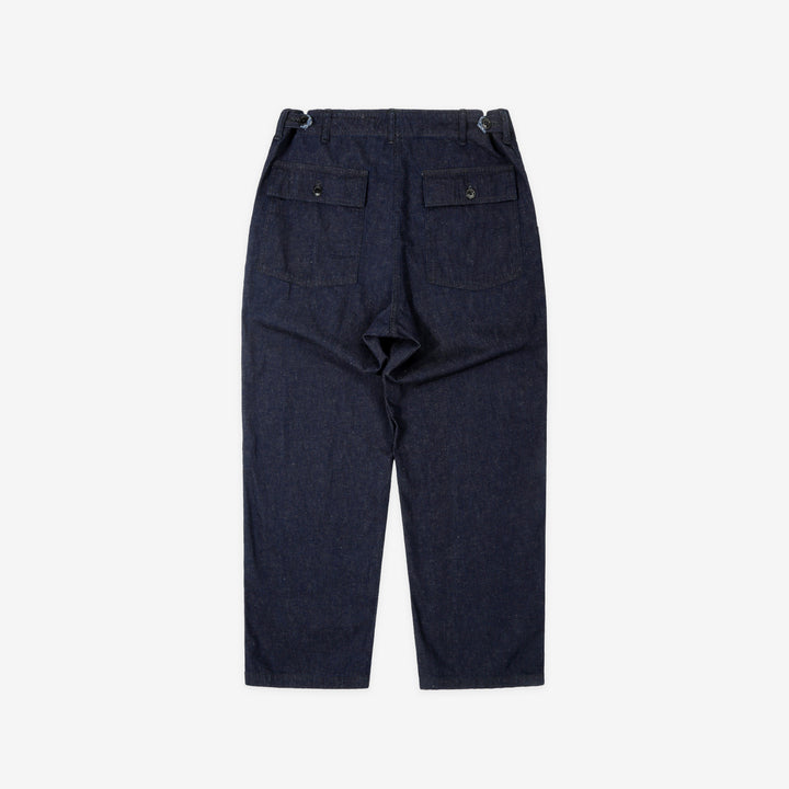 Boncoura Cotton Linen Indigo Denim Baker Pants – Back View