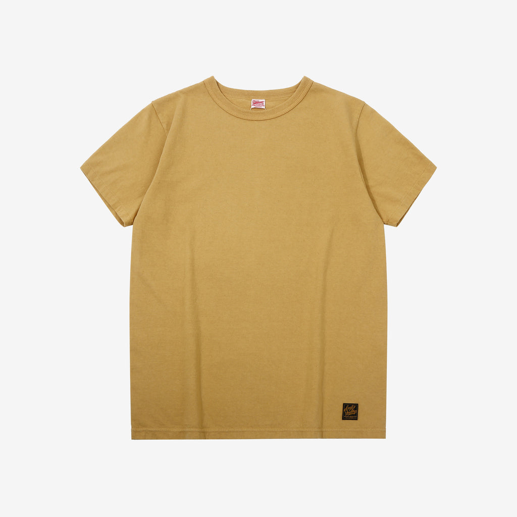 Deluxeware MTS-00 7.5oz loopwheeled T-shirt made in Japan crew neck FRT.YELLOW
