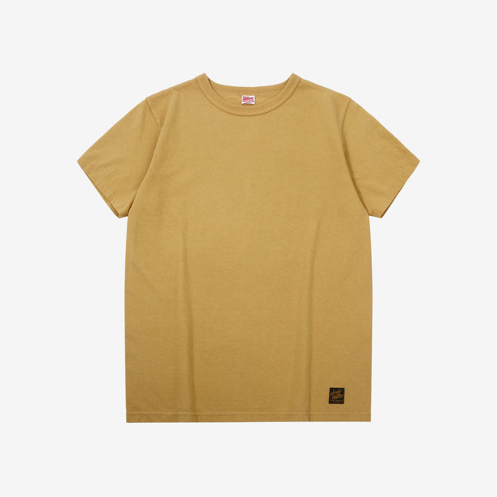 Deluxeware MTS-00 7.5oz loopwheeled T-shirt made in Japan crew neck FRT.YELLOW