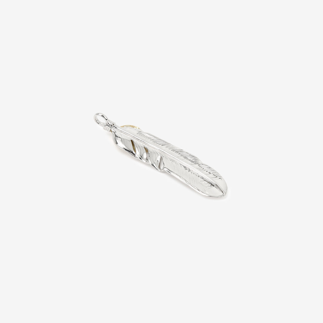 Moto Hideo Motoike FT-02-L Silver Feather with K18 Gold Heart Top - Large back view