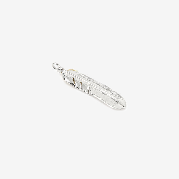 Moto Hideo Motoike FT-02-L Silver Feather with K18 Gold Heart Top - Large back view