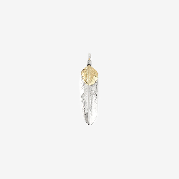 Moto Hideo Motoike FT-06-L Silver Feather with K18 Gold Heart Top - Medium