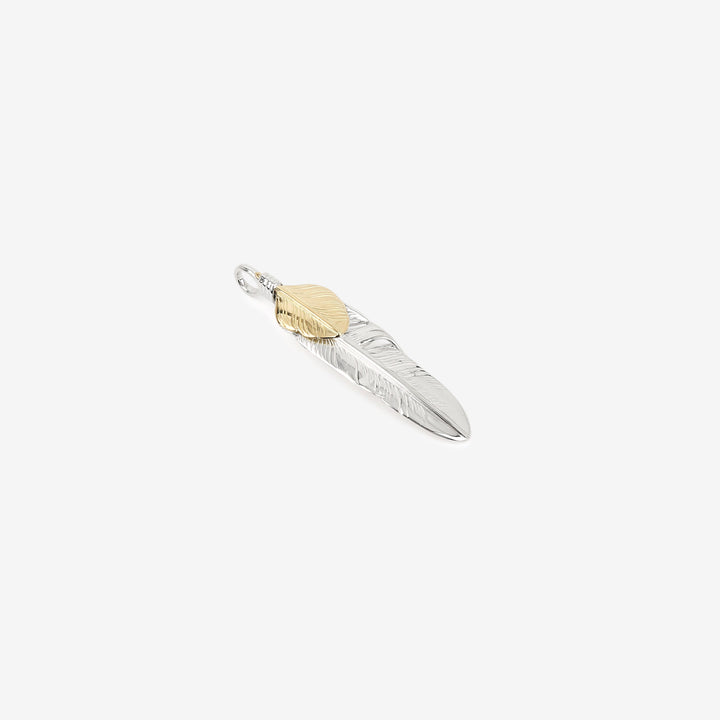 Moto Hideo Motoike FT-06-L Silver Feather with K18 Gold Heart Top - Medium