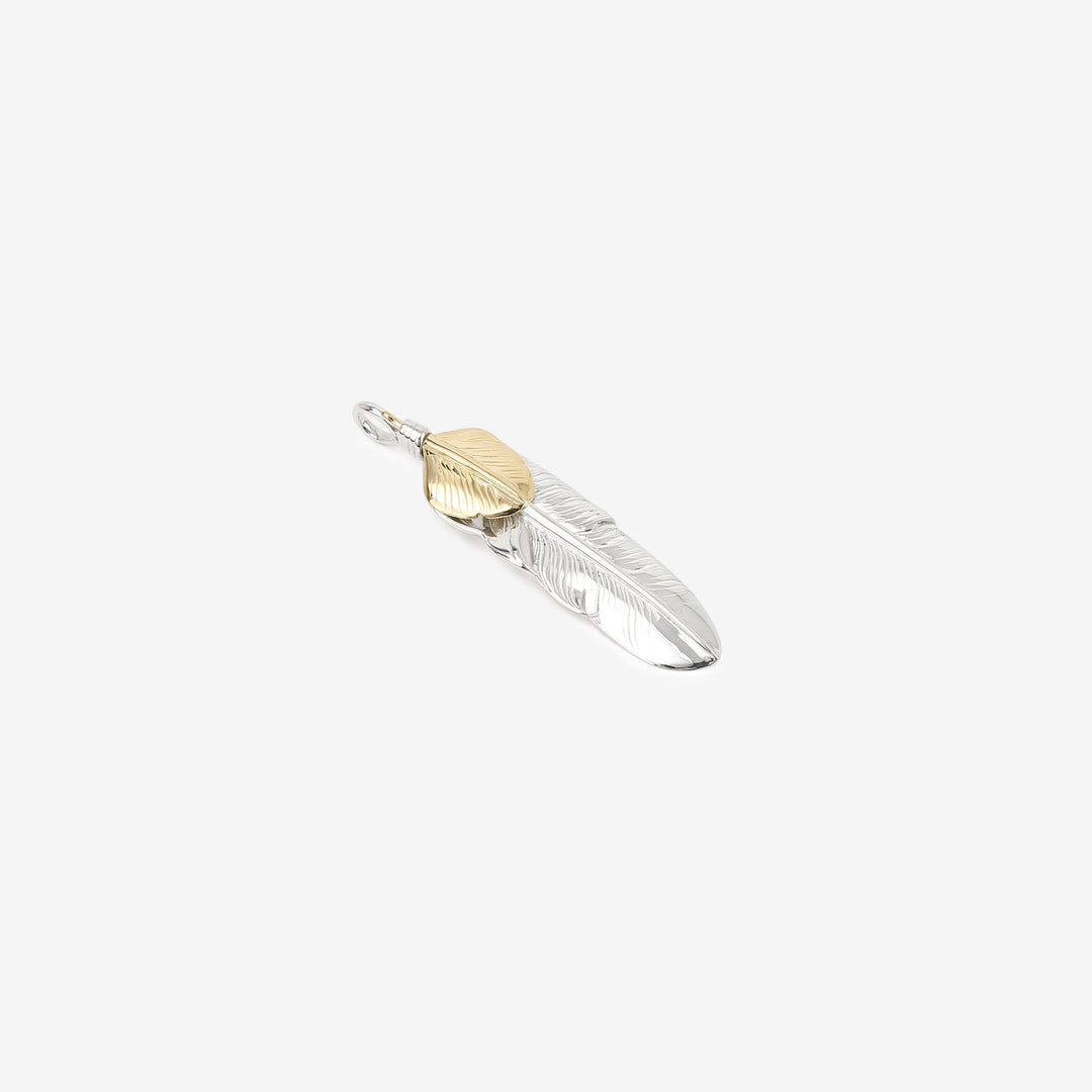 Moto Hideo Motoike FT-06-R Silver Feather with K18 Gold Heart Top - Medium front view_2