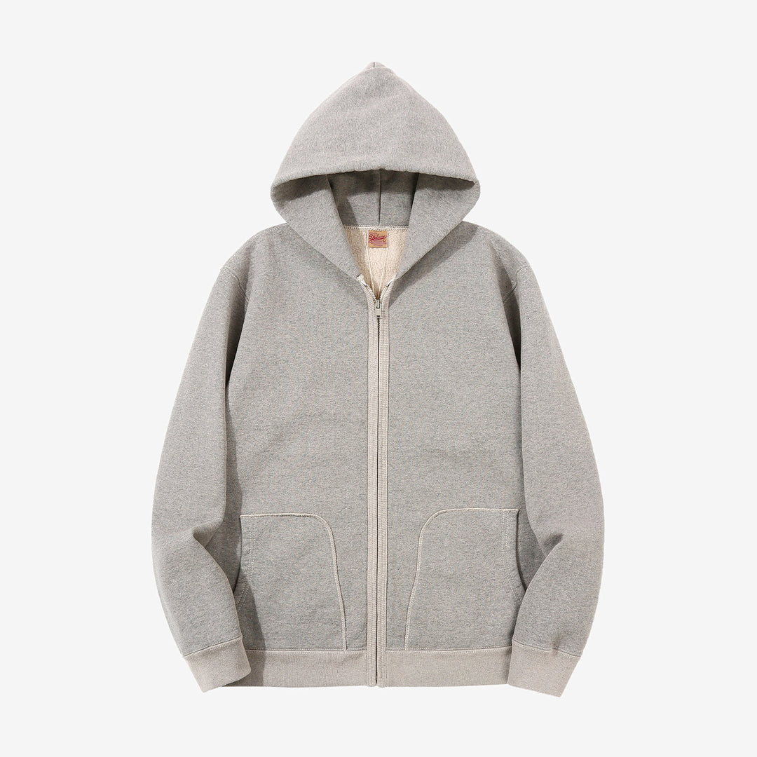 Deluxeware SPZ-00 heavyweight loopwheeled full zip parka made in Japan hoodie grey