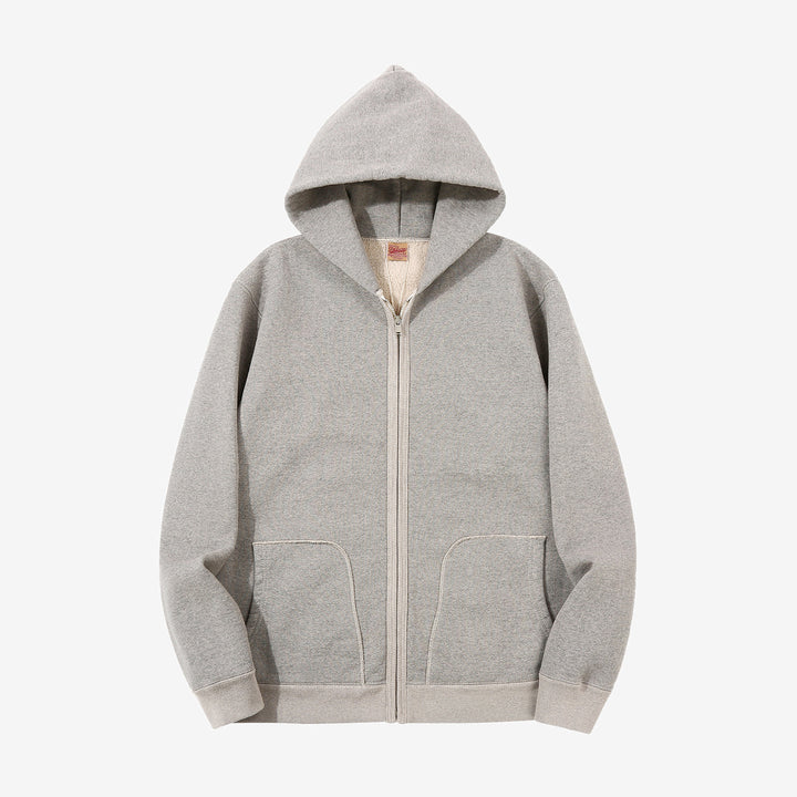 Deluxeware SPZ-00 heavyweight loopwheeled full zip parka made in Japan hoodie grey