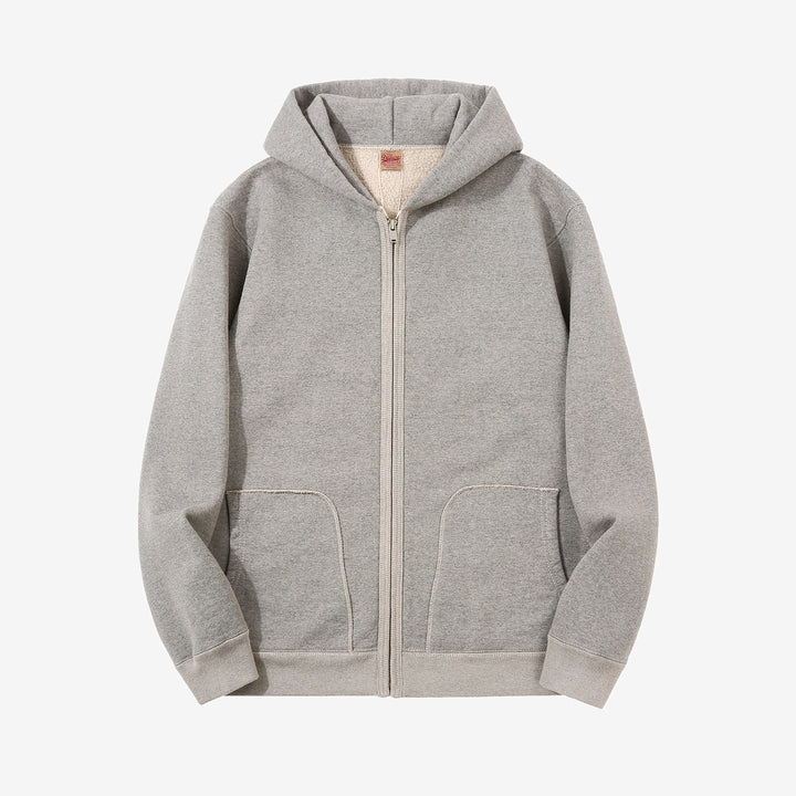 Deluxeware SPZ-00 heavyweight loopwheeled full zip parka made in Japan hoodie grey