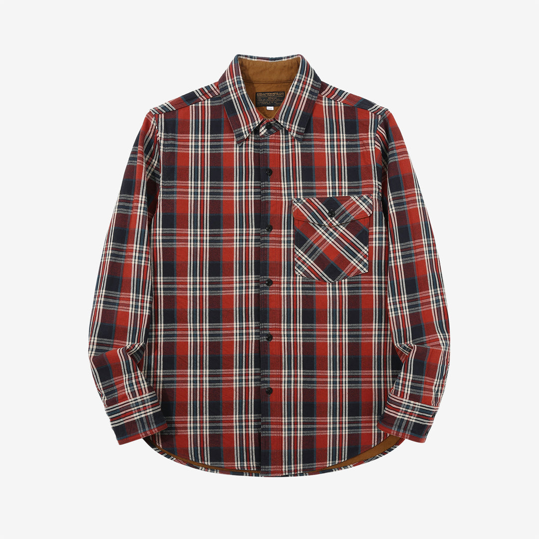 Deluxeware HV-19A Double-Weave Flannel Shirt – 20th Anniversary Model Front View