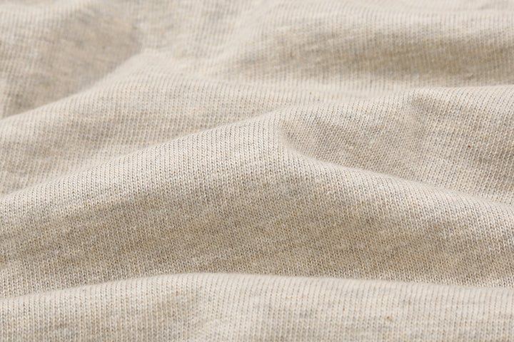 Warehouse Lot 4601 Shadow Border Slub Yarn Henley T-Shirt Made in Japan Oatmeal Jersey Close Up