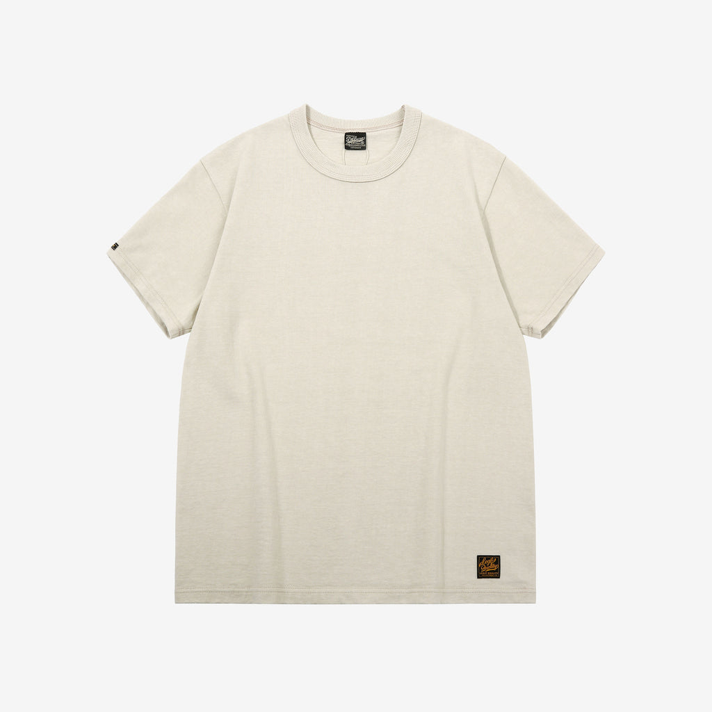 Deluxeware DXTS-00 12.5oz loopwheeled t-shirt made in Japan ultra heavyweight crew neck oil beige front