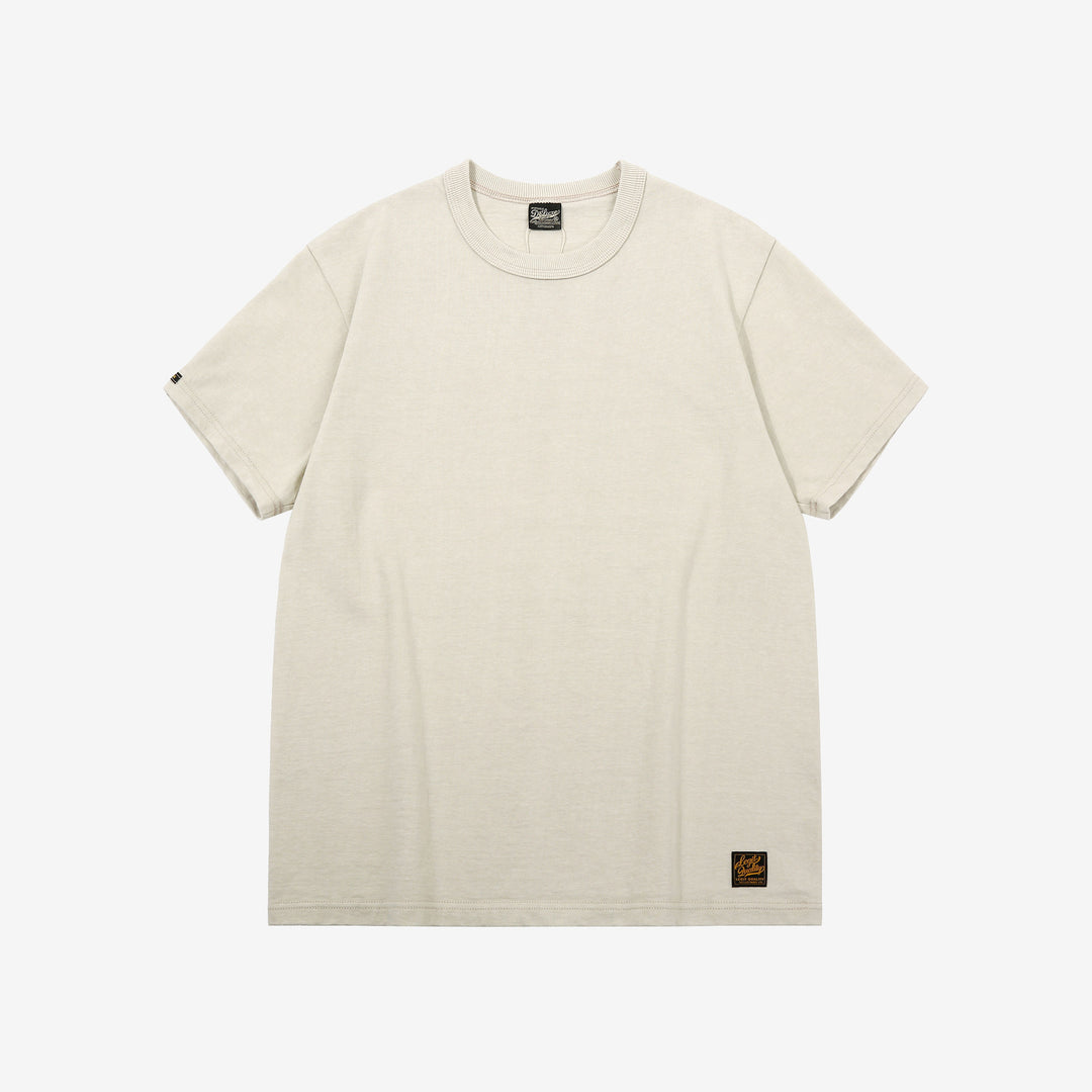 Deluxeware DXTS-00 12.5oz loopwheeled t-shirt made in Japan ultra heavyweight crew neck oil beige front