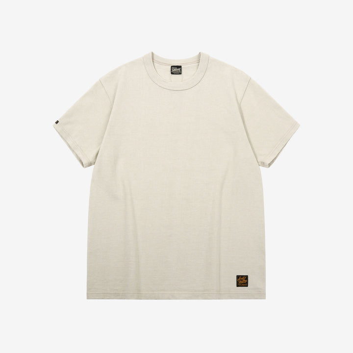 Deluxeware DXTS-00 12.5oz loopwheeled t-shirt made in Japan ultra heavyweight crew neck oil beige front