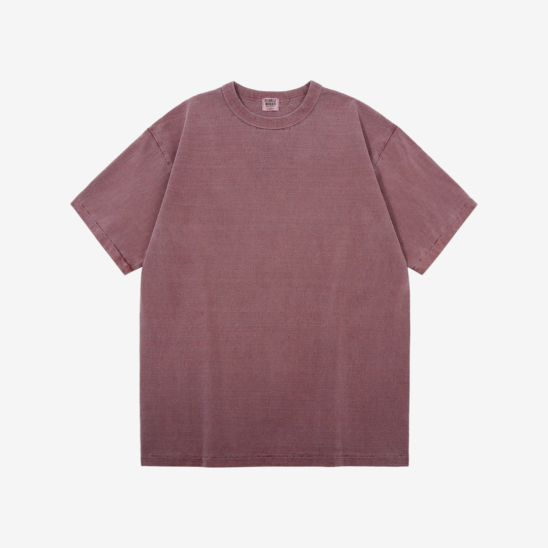 Dubble Works 7.7oz Recycled Cotton Slub Jersey T-Shirt Made in Japan Bordeaux Front ダブルワークス  半袖Tシャツ
