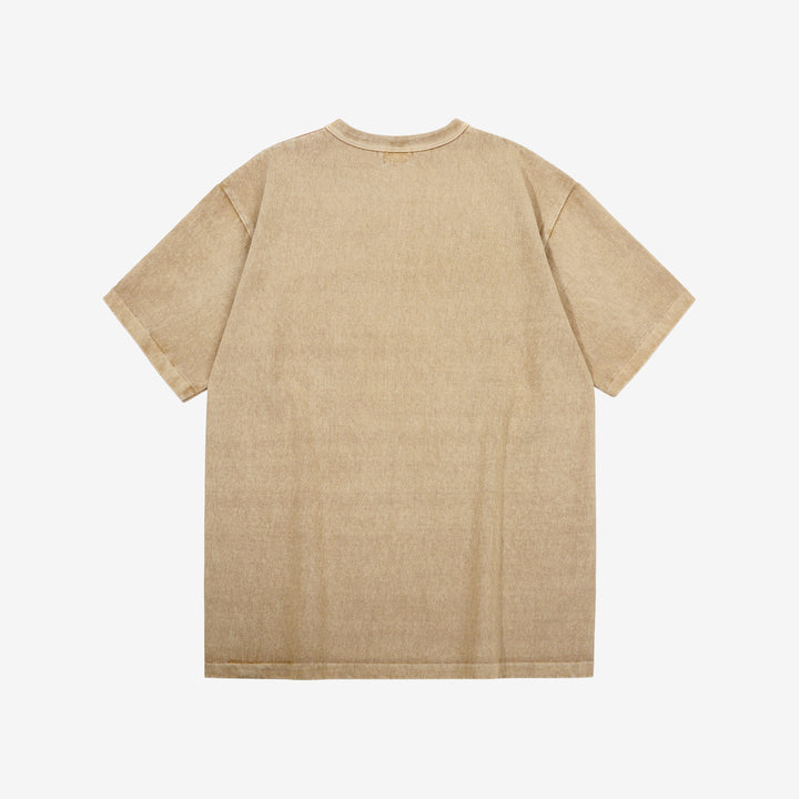 Dubble Works 37001-PD Stand Wheeler Heavyweight T-Shirt - Pigment Dyed Made in Japan Dark Beige Back