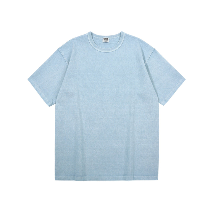Dubble Works 37001-PD Stand Wheeler Heavyweight T-Shirt - Pigment Dyed Made in Japan Sax Blue Front