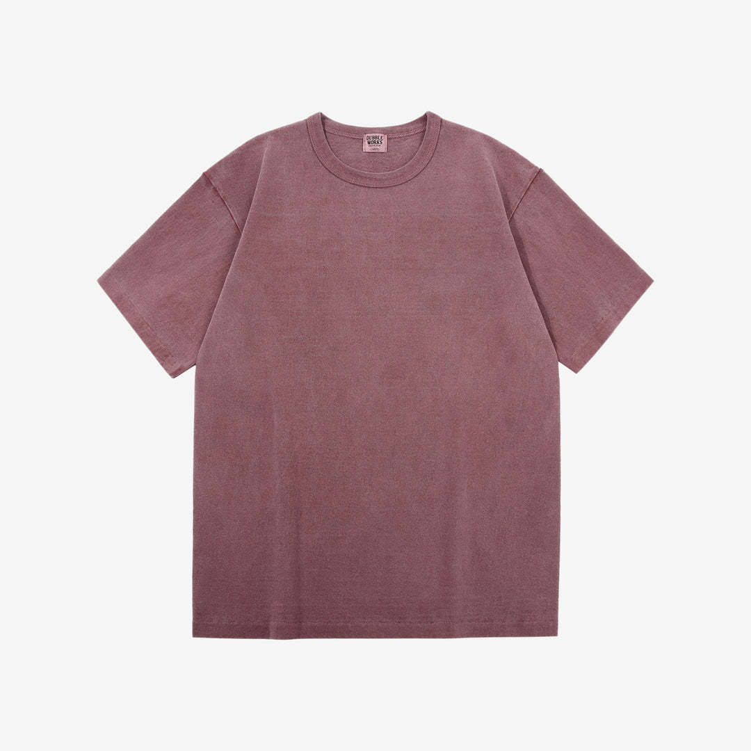 Dubble Works 37001-PD Stand Wheeler Heavyweight T-Shirt - Pigment Dyed Made in Japan Bordeaux Front