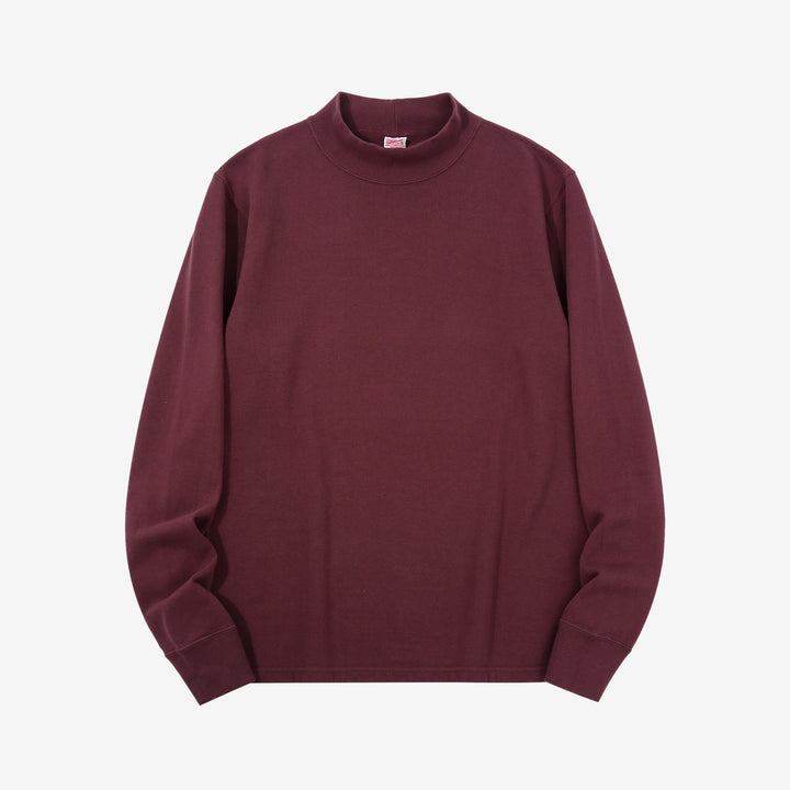 Deluxeware M300 “Azuma-Knit” Lightweight Mock Neck Sweatshirt Made in Japan Pur.Bord Front View