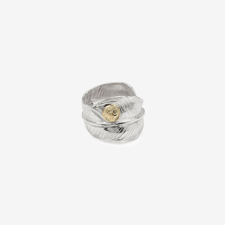 Moto Hideo Motoike RG-01 Kazekiri Feather Ring with K18 Gold Accent full view_3