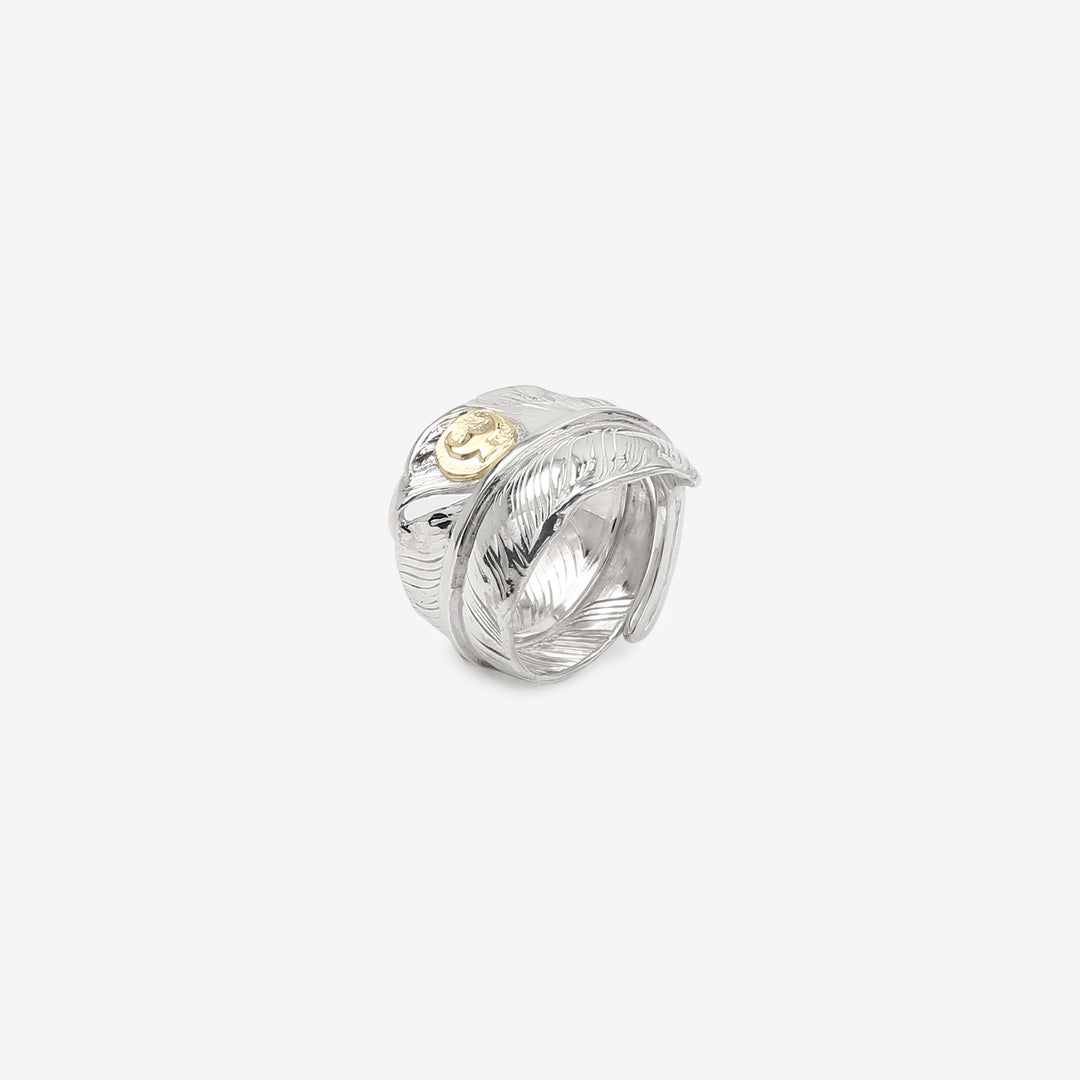 Moto Hideo Motoike RG-01 Kazekiri Feather Ring with K18 Gold Accent full view_1