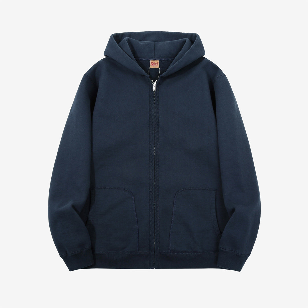 Deluxeware SPZ-00 heavyweight loopwheeled full zip parka made in Japan hoodie blue