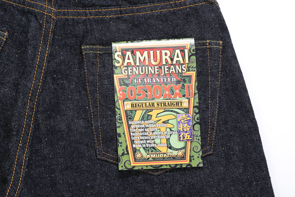 Samurai Jeans S0510XXII 15oz Otokogi selvedge denim regular straight fit back pocket