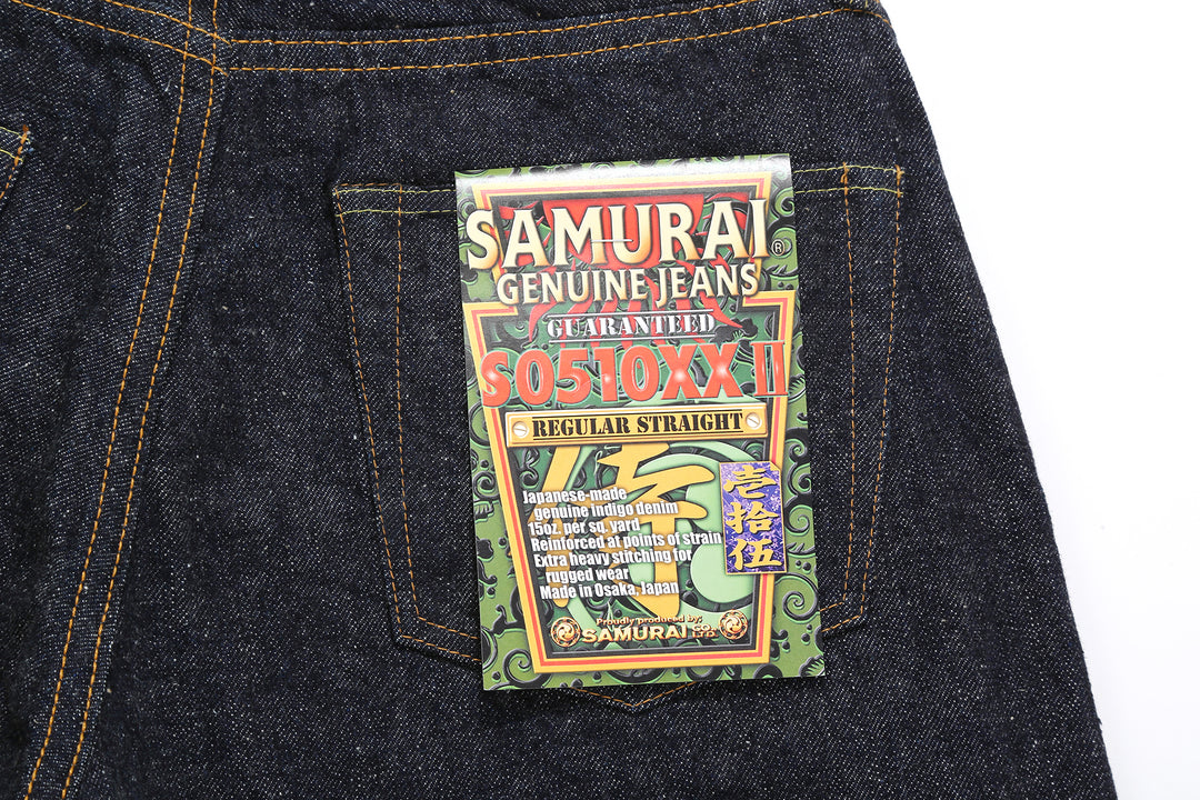 Samurai Jeans S0510XXII 15oz Otokogi selvedge denim regular straight fit back pocket
