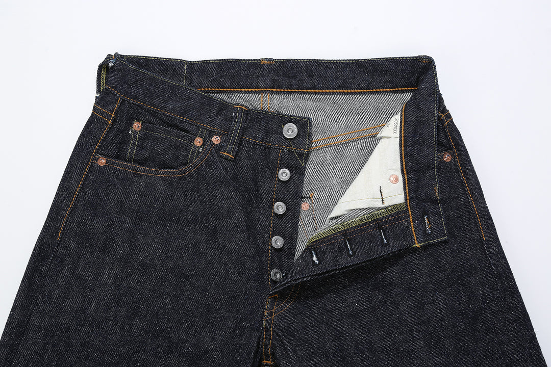 Samurai Jeans S0520XX 15oz Otokogi selvedge denim relaxed tapered fit button detail