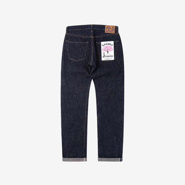 Samurai Jeans S500AX-SAKURA AI Plus SAKURA 18oz Selvedge Jeans - Back View