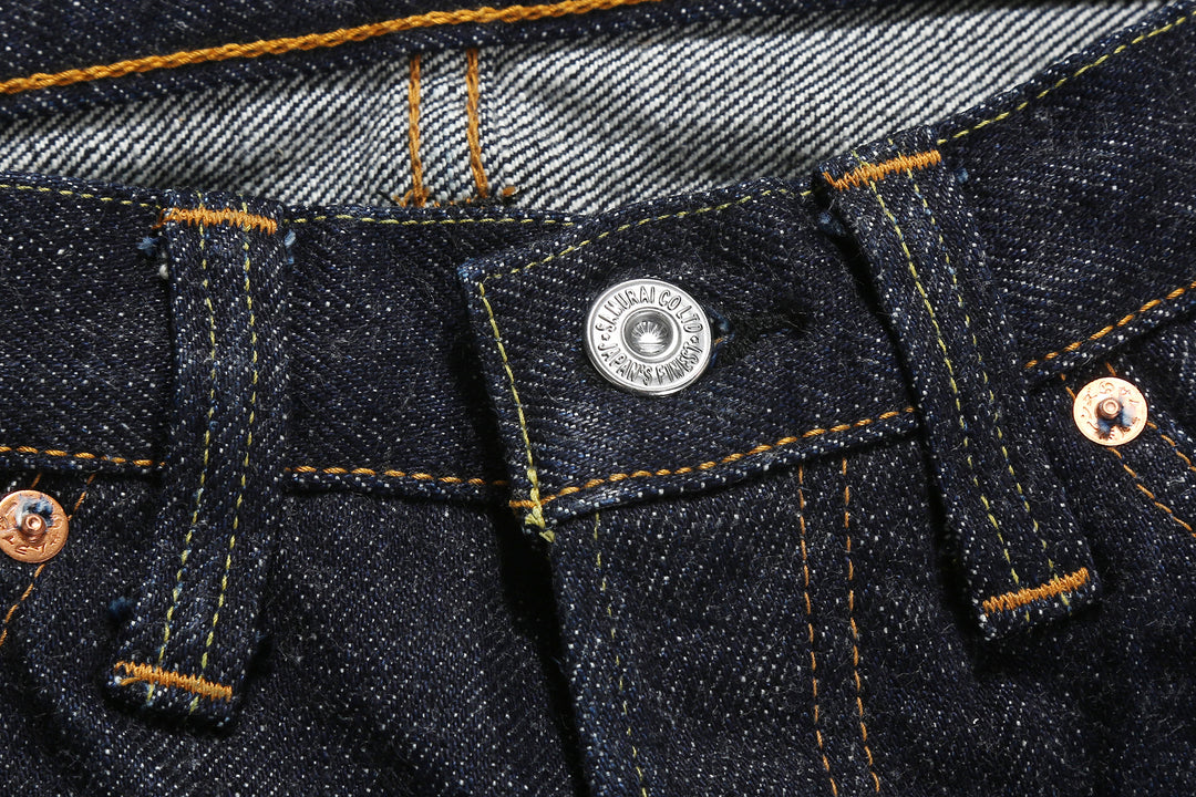Samurai Jeans S520XX 21oz Cho-Kiwami selvedge denim relaxed tapered fit button