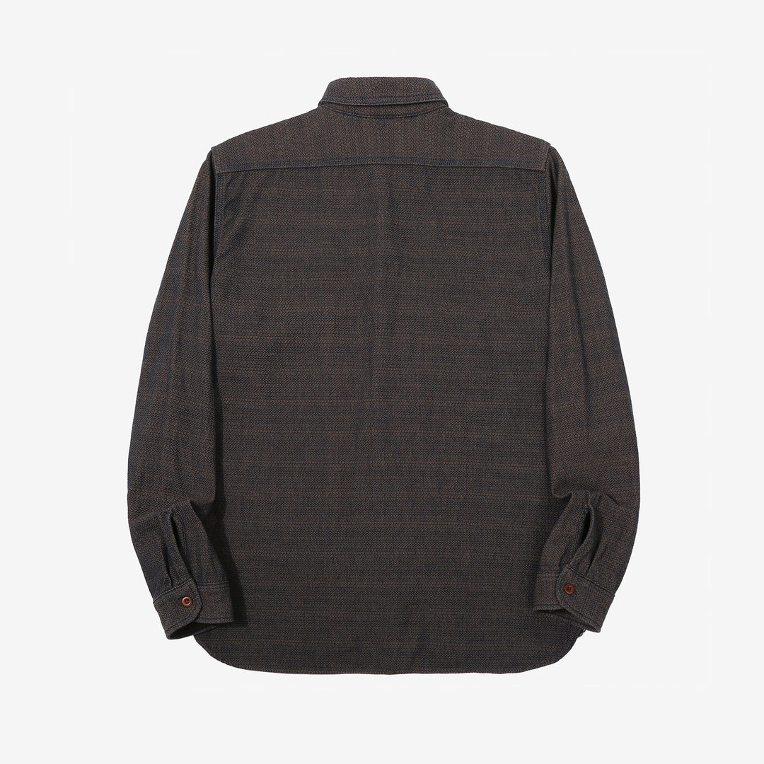 Samurai Jeans SSS26-KSKW Kanoko Ai-Madara Sashiko Work Shirt - Back View