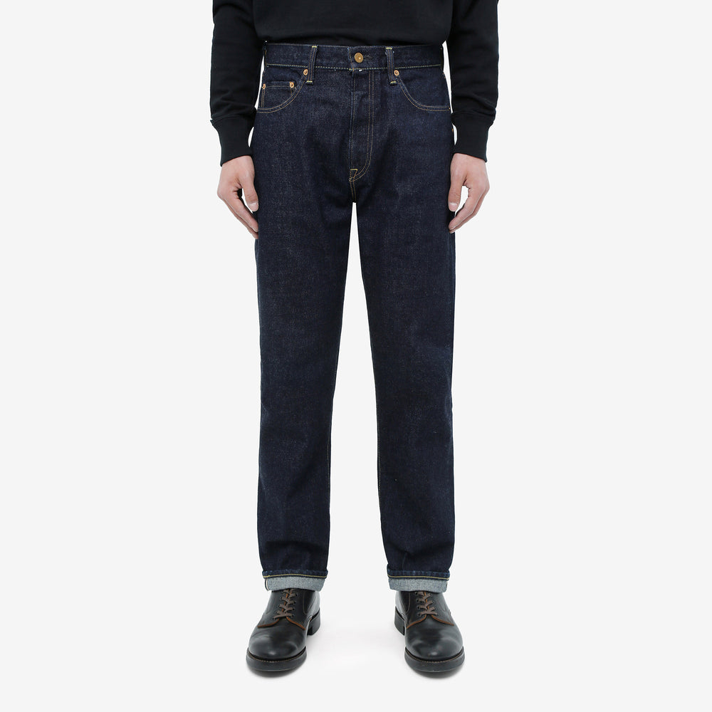 Boncoura Z 15oz Selvedge Zipper Fly Denim - Relaxed Tapered Fit Made in Japan - wear image front