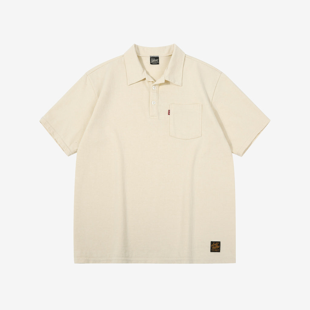 Deluxeware OCTS-00 12.5oz Loopwheeled Polo Shirt Made in Japan Ash Yel Front View