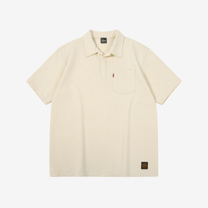 Deluxeware OCTS-00 12.5oz Loopwheeled Polo Shirt Made in Japan Ash Yel Front View
