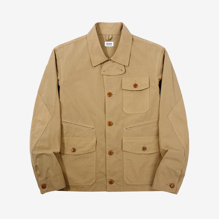 WASEW WSW-25A-002 M-421 utility hunting jacket made in Japan military outdoor jacket multi pocket beige front view