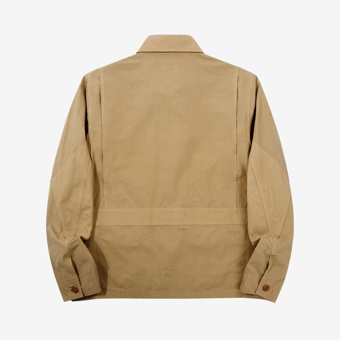 WASEW WSW-25A-002 M-421 utility hunting jacket made in Japan military outdoor jacket multi pocket beige back view