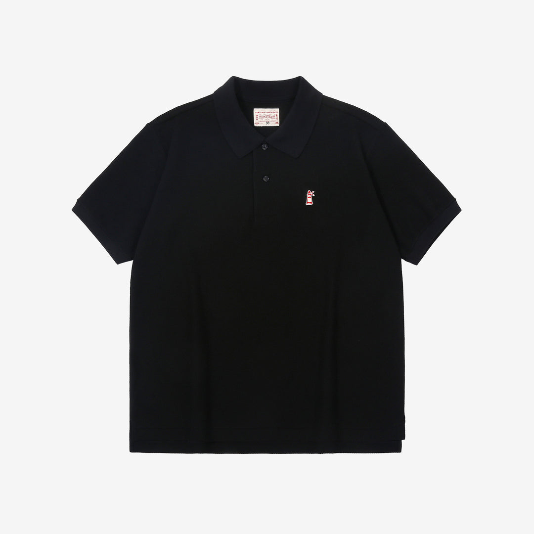 Boncoura Heavyweight Special Knit Polo Shirt made in Japan ボンクラポロシャツ Black Front Side
