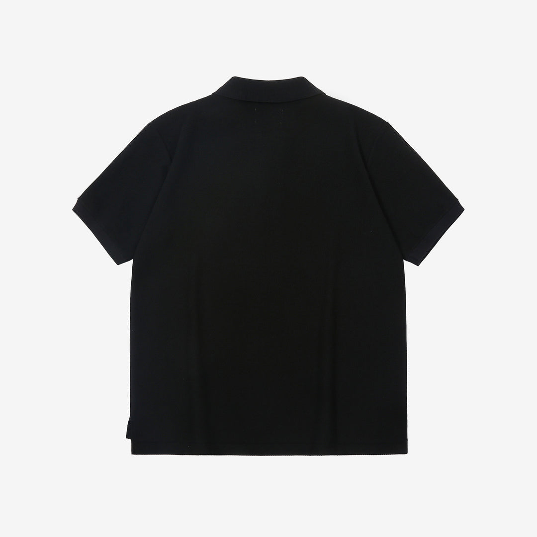 Boncoura Heavyweight Special Knit Polo Shirt made in Japan ボンクラポロシャツ Black Back Side
