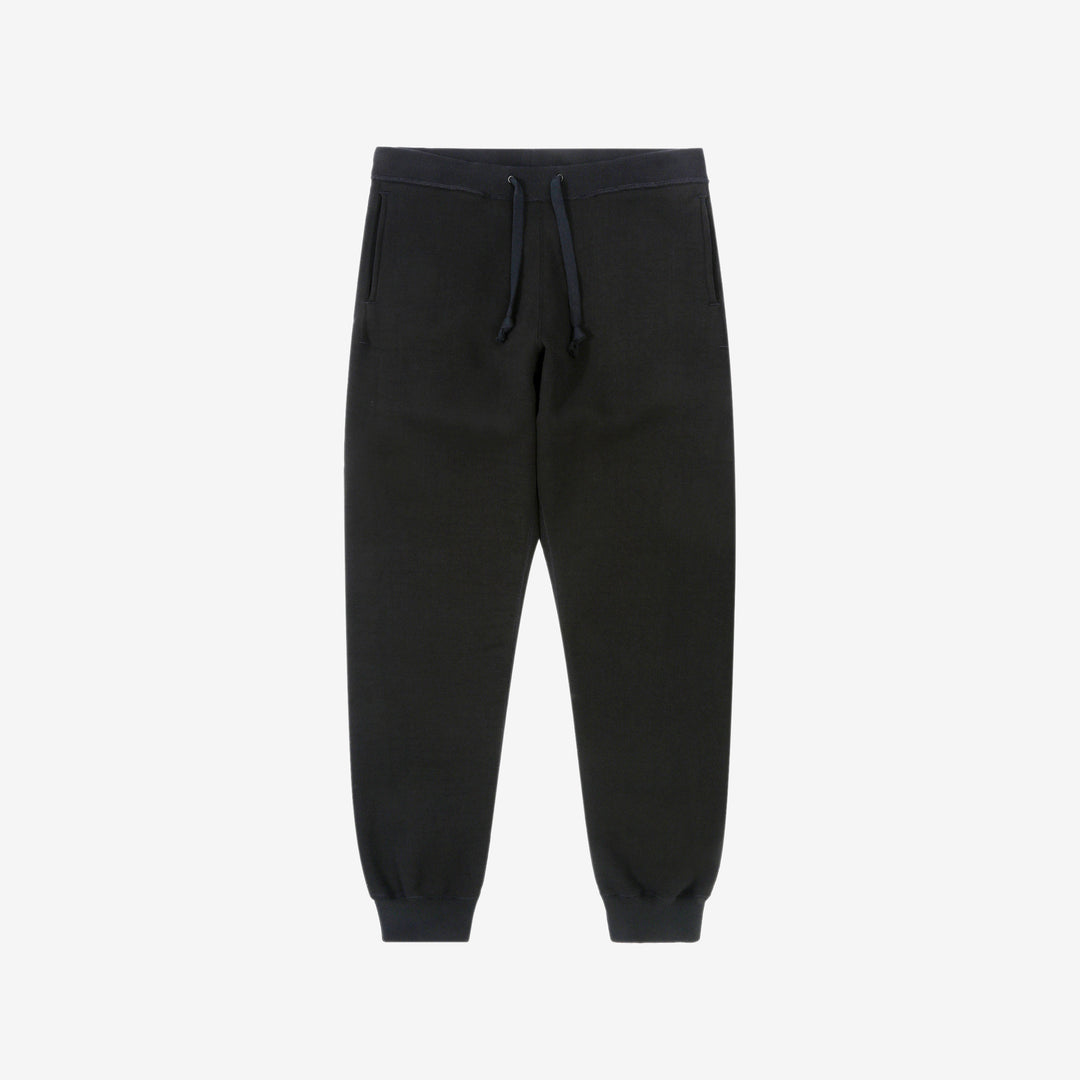 Deluxeware S500-00 20oz Heavyweight Loopwheeled Sweatpants Made in Japan Black Front View