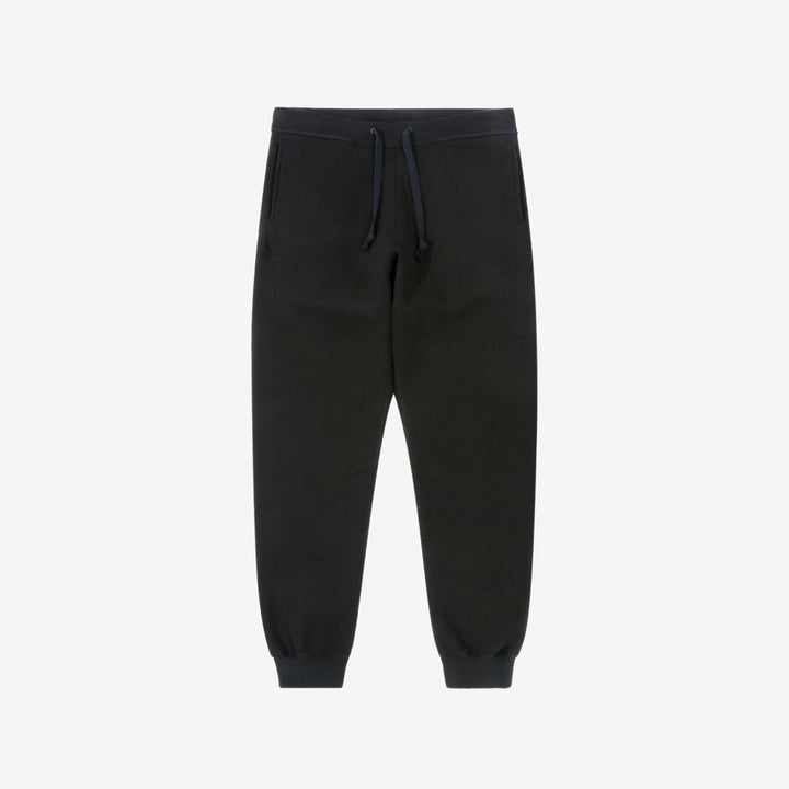 Deluxeware S500-00 20oz Heavyweight Loopwheeled Sweatpants Made in Japan Black Front View