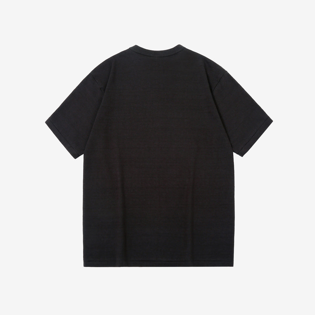 Warehouse Lot 4601 Shadow Border Slub Yarn Henley T-Shirt Made in Japan Sumi Black Back View