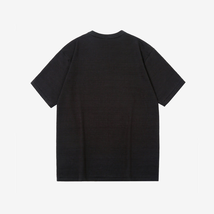 Warehouse Lot 4601 Shadow Border Slub Yarn Henley T-Shirt Made in Japan Sumi Black Back View