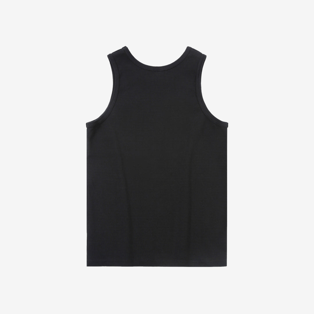 Deluxeware TNKP-00 Heavyweight Ribbed Knit Tank Top Black Back